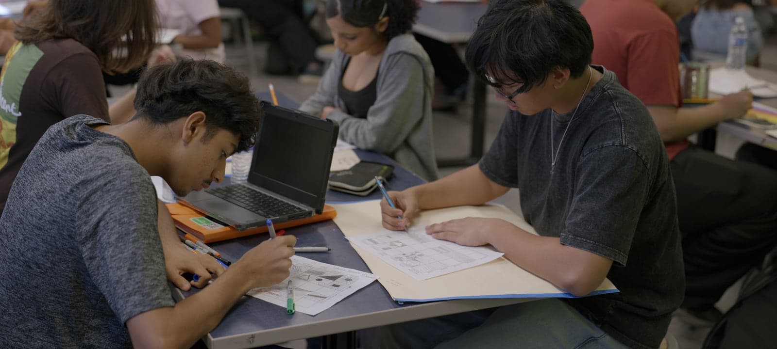 Highland Prep West students working in a STEM classroom