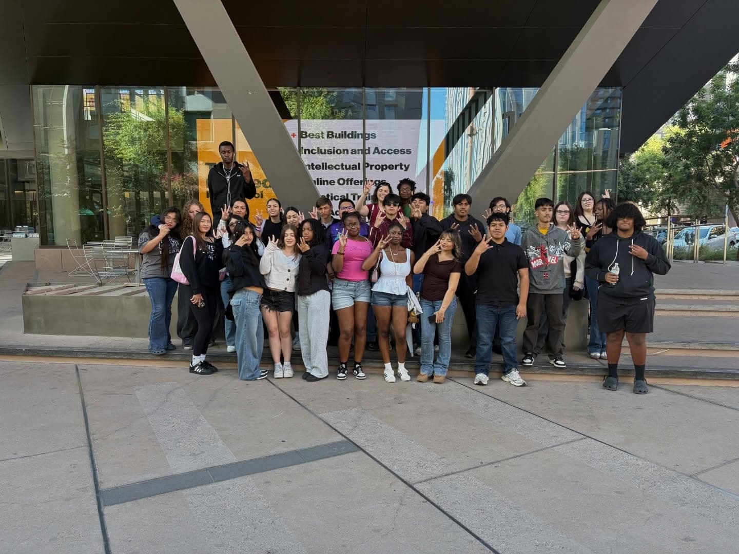 Highland Prep West students on a college visit to ASU's downtown Phoenix campus