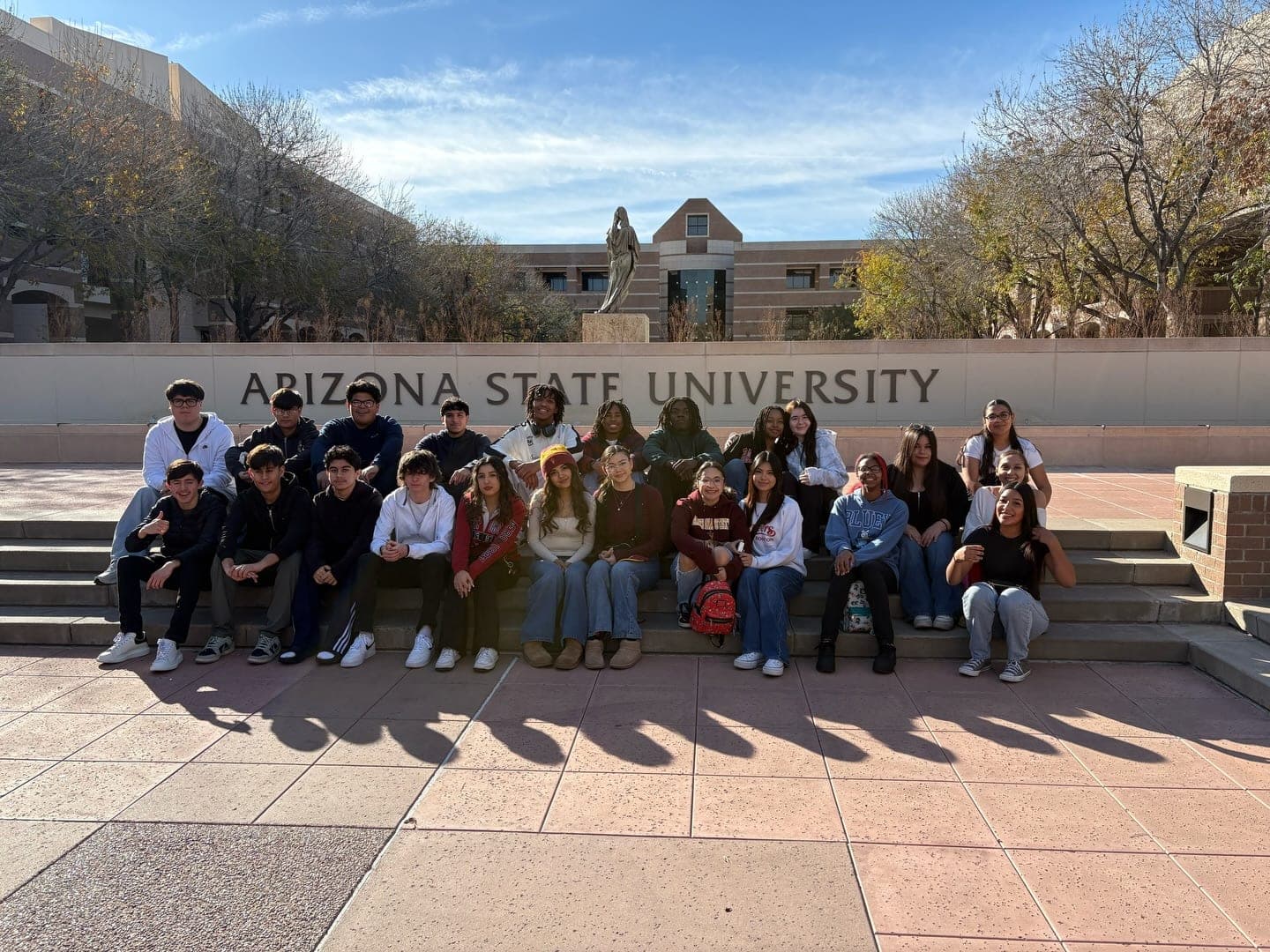 Highland Prep West students on a college visit to ASU West