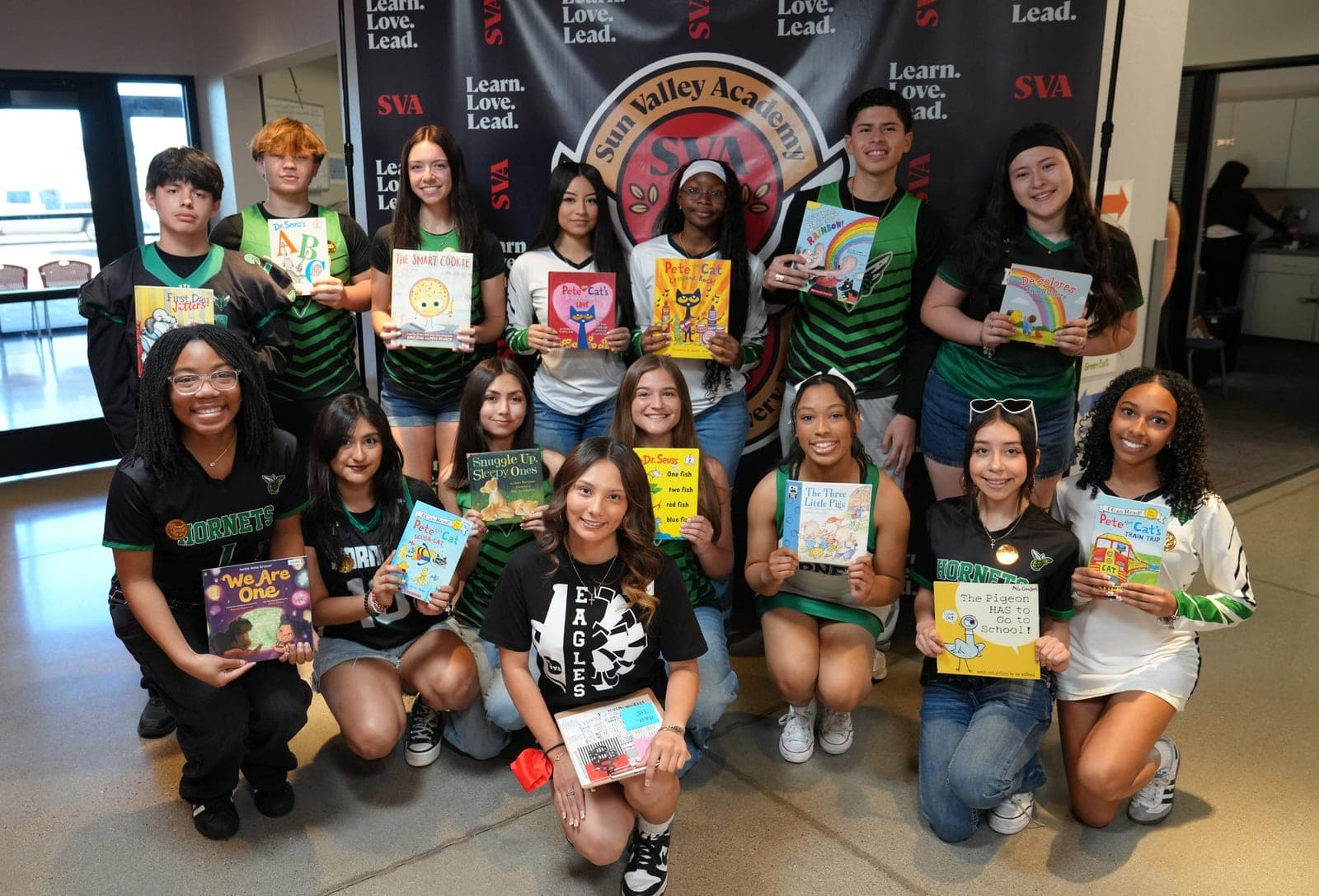 Highland Prep West students celebrating Read Across America
